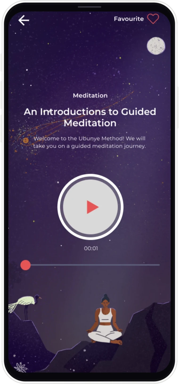 A guided session playing in the app.